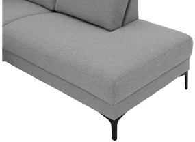 Goossens Hoekbank Dallas lichtgrijs, stof, 1,5-zits, modern design met ligelement rechts