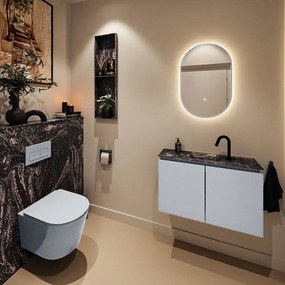 Mondiaz Ture DLux toiletmeubel 80cm clay met wastafel lava midden met kraangat