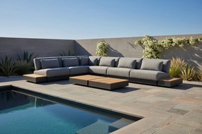 4 Seasons Outdoor Ibiza platform hoekbank XL * SALE * Loungeset   houtkleur weerbestendig