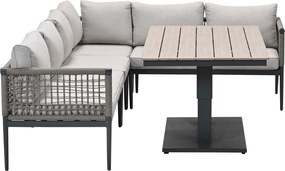 Garden Impressions Burela - Brugge lounge dining set 5-delig rechts - taupe