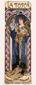 Kunstreproductie Poster for 'Tosca' with Sarah Bernhardt, Mucha, Alphonse Marie