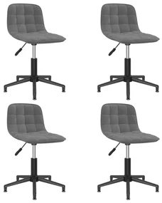 vidaXL Eetkamerstoelen draaibaar 4 st fluweel donkergrijs