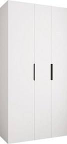 Kledingkast Hartford 573, Zwart, Wit, 246x120x42cm, 100.3 kg, Kledingkast deuren: Met scharnieren, Aantal planken: 8, Aantal planken: 8