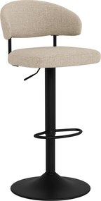 Mazzoni IRIS Beige (stof Basel 24)/zwarte poot - GESTOFFEERDE BARKRUK VOOR KEUKEN/BAR