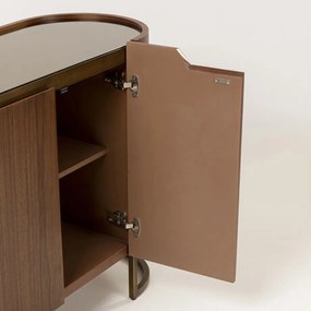 Kare Design Giorgio Ovaal Dressoir Walnoot En Messing - 180x42x80cm.