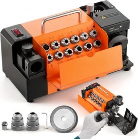 VEVOR Boorslijper MR-13A, 3-15 mm, met instelbare puntshoek van 95°-135°, hogesnelheidsslijpmachine met 4600 tpm, 13 spantangen en CBN-slijpschijf voor werkplaatsen en garages.