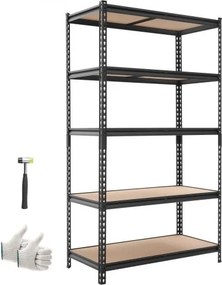 VEVOR zwaar uitgevoerde stellingkast 1025x517x1813mm, draagvermogen 1134kg, stalen frame opbergrek met 5 verstelbare MDF-planken, modulaire stellingkast te gebruiken als werkbank, flexibele metalen stellingkast voor kelder, garage, werkplaats