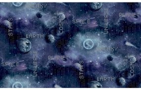 Noordwand Good Vibes Behang Galaxy Planets and Text zwart en paars
