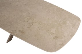 4 Seasons Outdoor Sardinia low dining set latte met Nevada tafel met keramisch blad 250 x 105 cm  Tuinset    beige weerbestendig