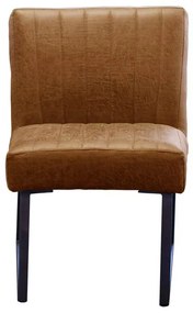 Eetkamerstoel - Hengelo - geschikt voor ronde tafel - lederlook Missouri cognac 03