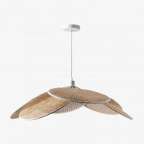 Okai-plafondlamp Pure Wit – natuurlijk hout & Ø100 cm - Sklum