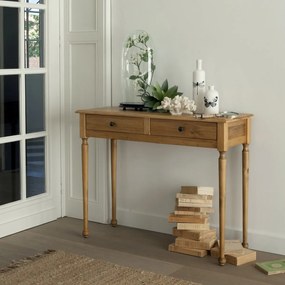 Wandtafel met 2 laden, massief grenen en MDF