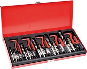 VEVOR Draadreparatieset 166-delige metrische Helicoil-reparatieset, M5 M6 M8 M10 M12-draadsnijgereedschapset met HSS-boren, draadinzetstukken, tappen en afbreekbare installatiegereedschappen