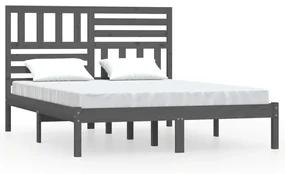 vidaXL Bedframe massief grenenhout grijs 120x200 cm