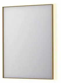INK SP32 spiegel - 60x4x80cm rechthoek in stalen kader incl indir LED - verwarming - color changing - dimbaar en schakelaar - geborsteld mat goud 8410022