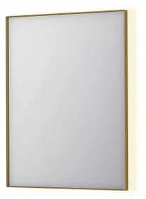 INK SP32 spiegel - 60x4x80cm rechthoek in stalen kader incl indir LED - verwarming - color changing - dimbaar en schakelaar - geborsteld mat goud 8410022