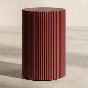 Geribbelde Bijzettafel Bordeux - 31 X 31cm.