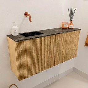 Mondiaz Joya DLux 90cm toiletmeubel oak met wastafel faye links zonder kraangat lava