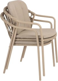 Taste by 4 Seasons Manitoba stapelbare tuinstoel - latte