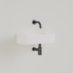 Sanigoods Nano fontein links wit mat zonder kraangat 36x18cm