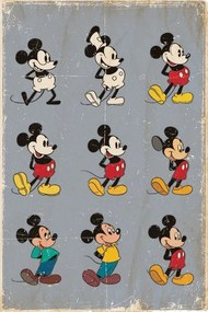 Poster MICKEY MOUSE - evolution, (61 x 91.5 cm)