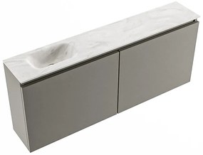 Mondiaz Ture DLux toiletmeubel 120cm smoke met wastafel ostra links zonder kraangat