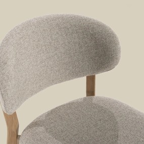 Eleonora Mikky Luxe Barstoel Eiken En Taupe Stof