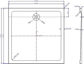 Eastbrook Volente douchebak 120x120cm composiet wit