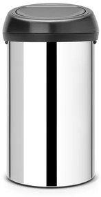 Brabantia Touch Bin Afvalemmer - 60 liter - brilliant steel/matt black 402586