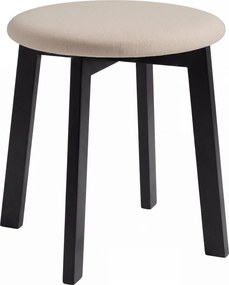 Mazzoni ZOI Beige (stof Storm 06)/zwart beuken onderstel - RONDE GESTOFFEERDE KRUK VOOR KEUKEN/WOONKAMER