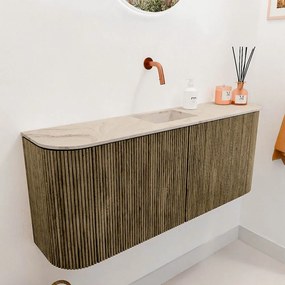 Mondiaz Joya DLux 105cm toiletmeubel ronding links/rechts dusk met wastafel faye midden zonder kraangat frappe