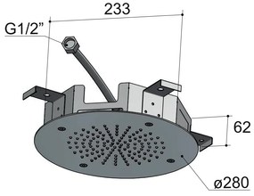 Hotbath Mate M206 inbouw hoofddouche 28cm geborsteld nikkel