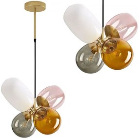 Hangende glazen plafondlamp veelkleurig APP436-4C