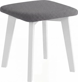 Mazzoni MILO Grijs (stof Storm 97)/wit beuken onderstel - VIERKANTE GESTOFFEERDE KRUK VOOR KEUKEN/WOONKAMER