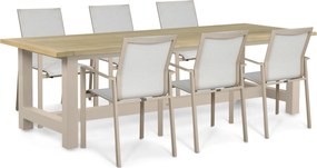 Tuinset 6 personen 260 cm Aluminium Zand/Beige Lifestyle Garden Furniture Timo/San
