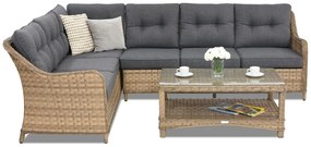 Tuinhoek met tafel Toledo Hoek Tuinpunt cappuccino