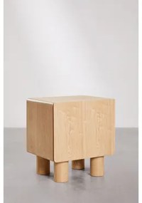 Pakket Van 2 Nachtkastjes In Mdf En Gumeri Fineer Natuurlijk Hout - Sklum
