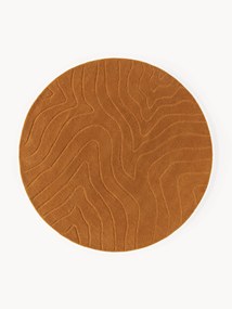 Rond wollen vloerkleed Aaron, handgetuft
