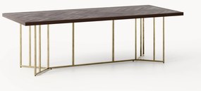 Eettafel Luca van mangohout met visgraat-patroon, in verschillende formaten