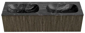 Mondiaz Kurve-dlux 150cm badmeubel shadow met 2 lades en wastafel stor small dubbel 2 kraangaten lava