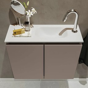 Mondiaz Ture 60cm toiletmeubel smoke met wastafel talc rechts 1 kraangat