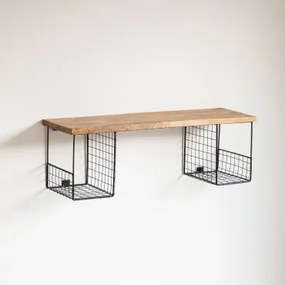 Wandplank Met Opberger Narton Teakhout - Sklum