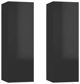 vidaXL Tv-meubelen 2 st 30,5x30x90 cm spaanplaat hoogglans zwart