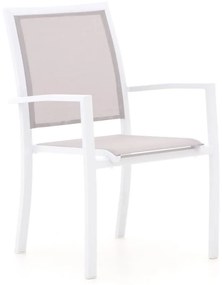 + 10% kassakorting | Dining tuinstoel | Bellagio Anzio | Textileen | Wit | Stapelbaar | Kees Smit Tuinmeubelen