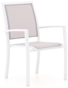 Dining tuinstoel | Bellagio  Anzio | Textileen | Wit | Stapelbaar | Kees Smit Tuinmeubelen