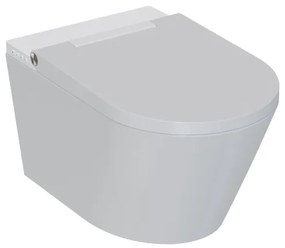 QeramiQ Luma Douche WC - spoelrand - soft close - glans wit De_Light