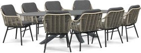 Tuinset 8 personen 280 cm Rope Grijs Coco Antoni/Ellisse