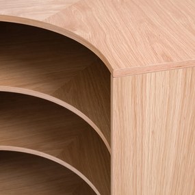 Laag hoekelement voor modulaire kast, in eikenfineer, EVORIA