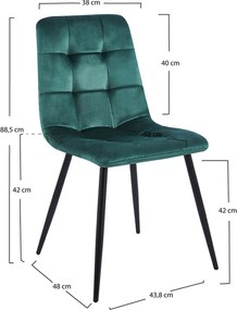Set 4 Stuhl Fluwelen Stoelen