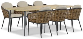 Tuinset 6 personen 240 cm Aluminium/wicker Grijs Lifestyle Garden Furniture Nice/Montana